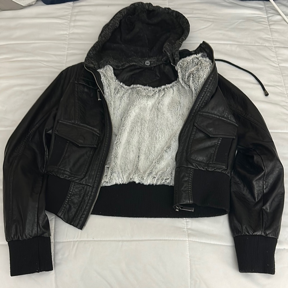 Black Hooded Women's Jacket